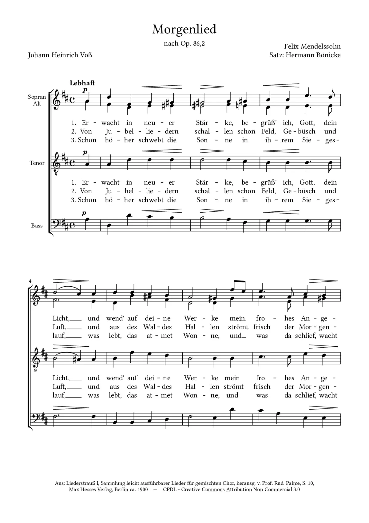 Morgenlied, Op. 86, No. 2 - Page 1