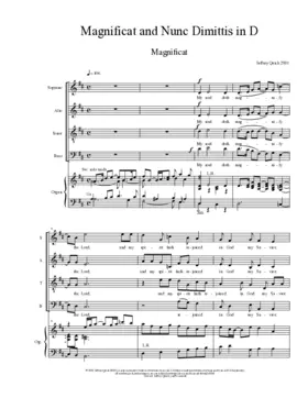 Magnificat and Nunc dimittis in D