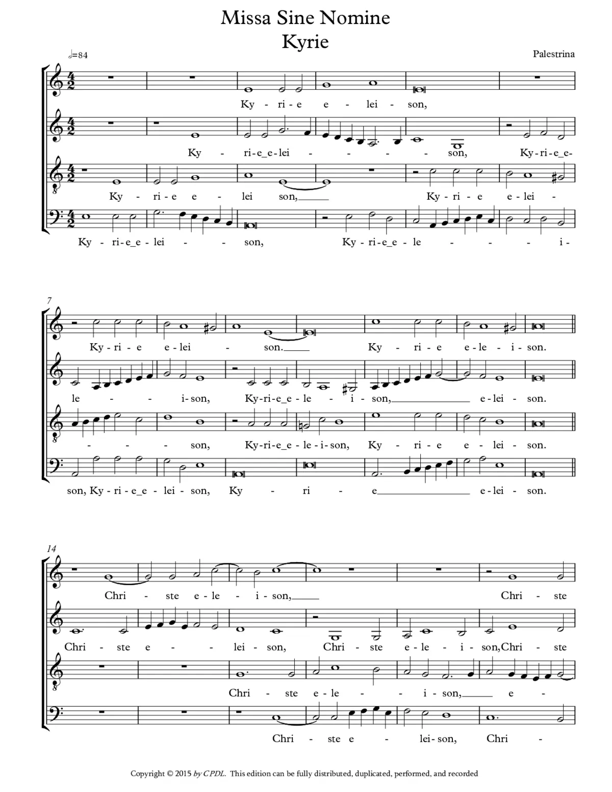 Missa Je suis déshéritée - Page 1