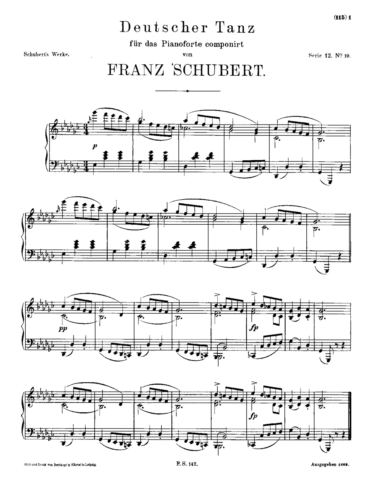 German Dance, D.722 - Page 1
