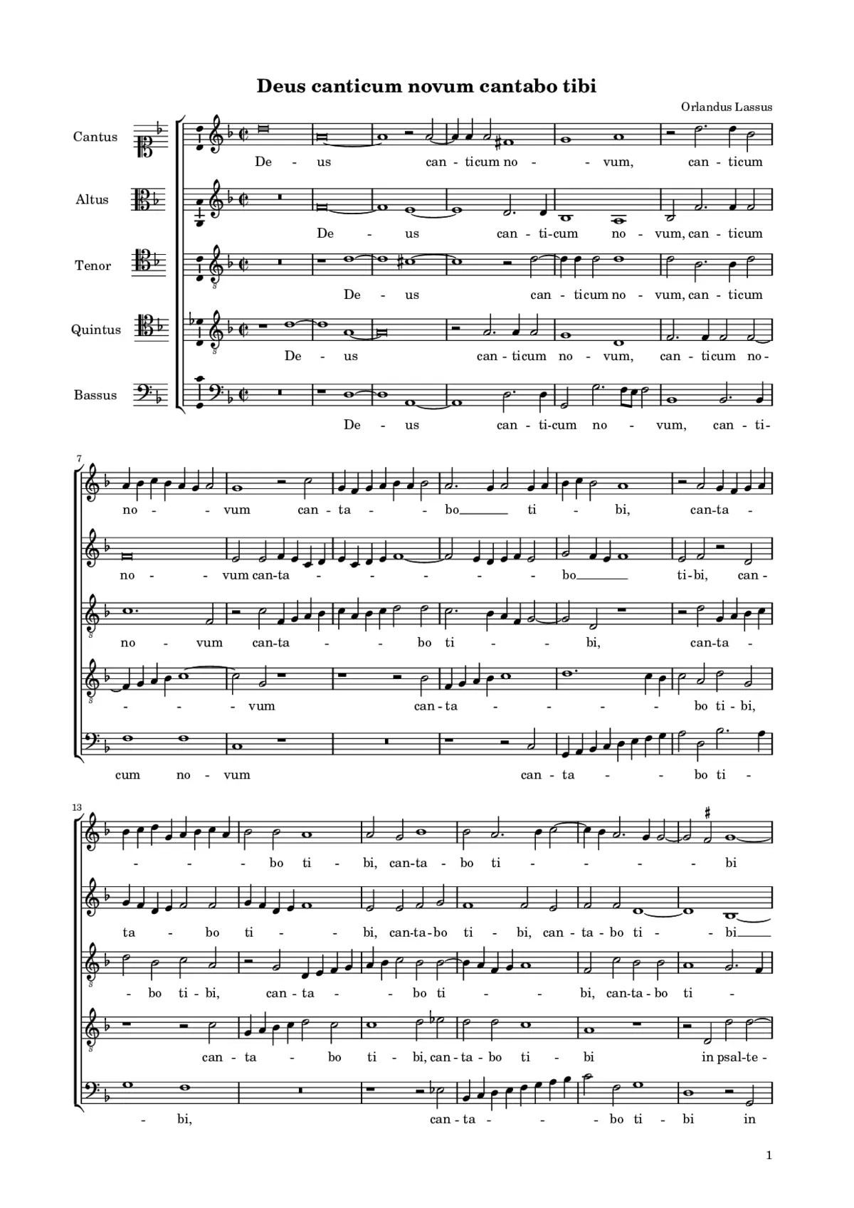 Deus canticum novum cantabo tibi - Page 1