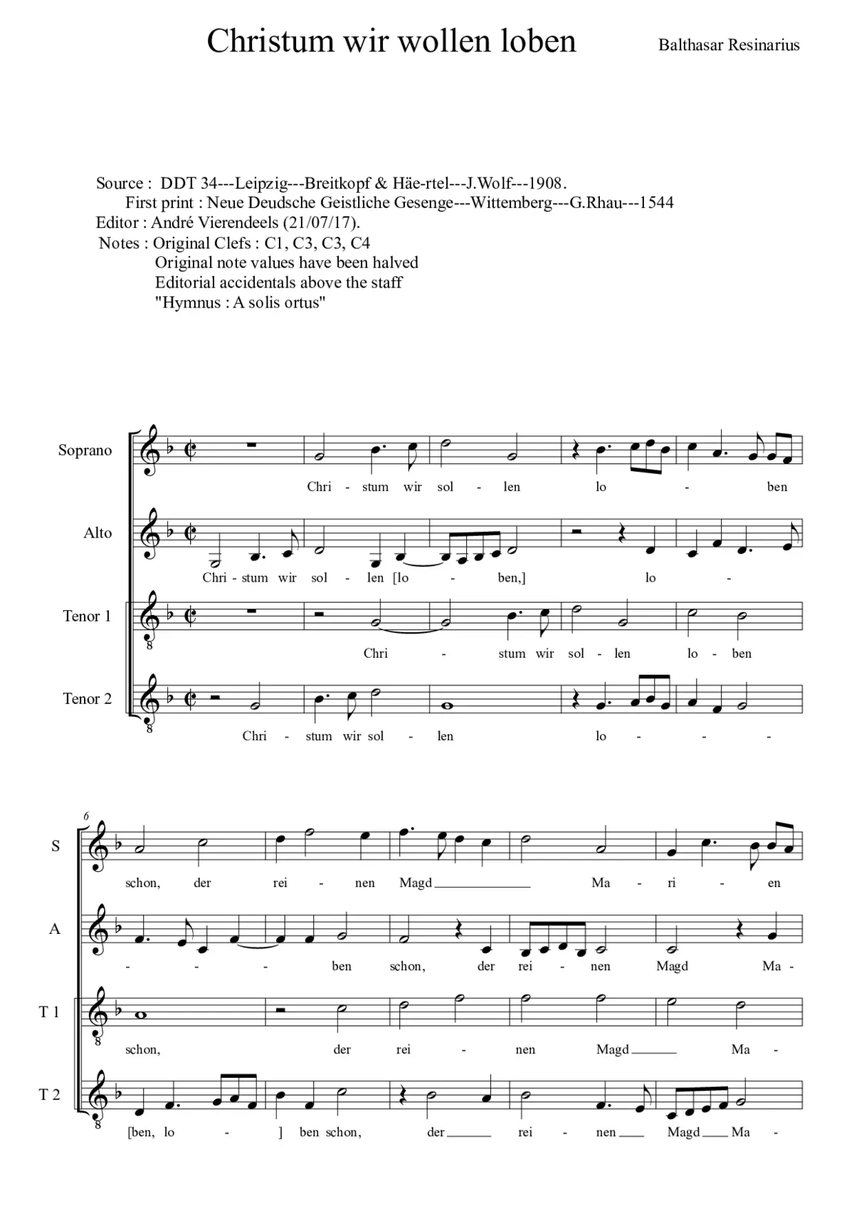Christum wir willen loben schon - Page 1