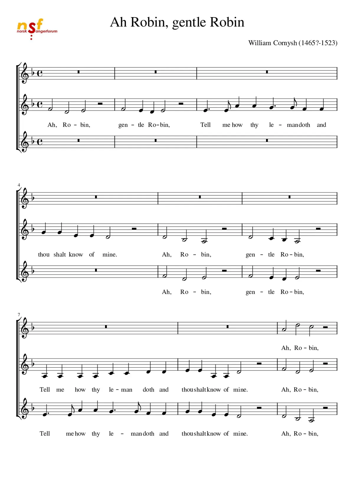 Ah Robin Gentle Robin - Page 1