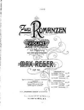 2 Romances for Violin and Small Orchestra