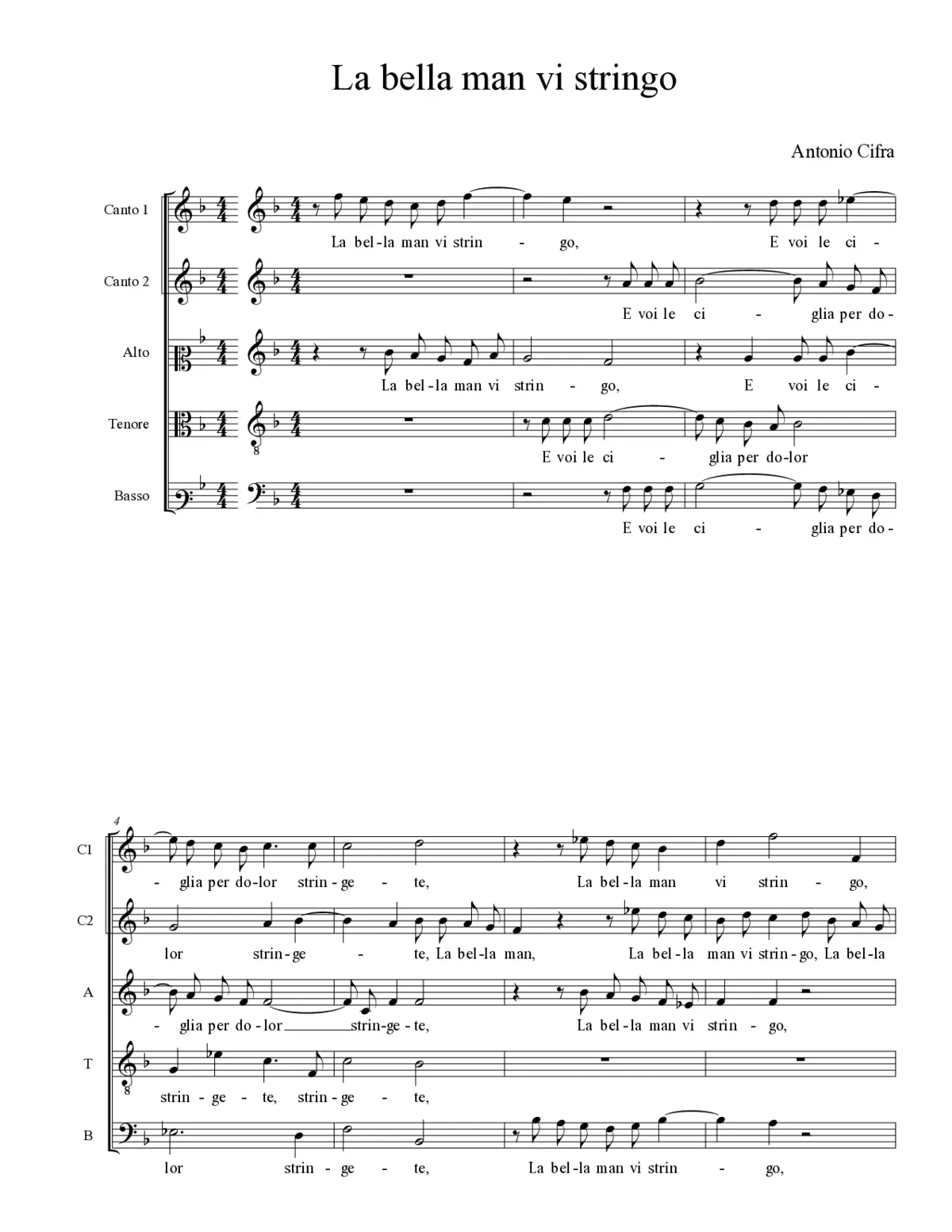La bella man vi stringo - Page 1
