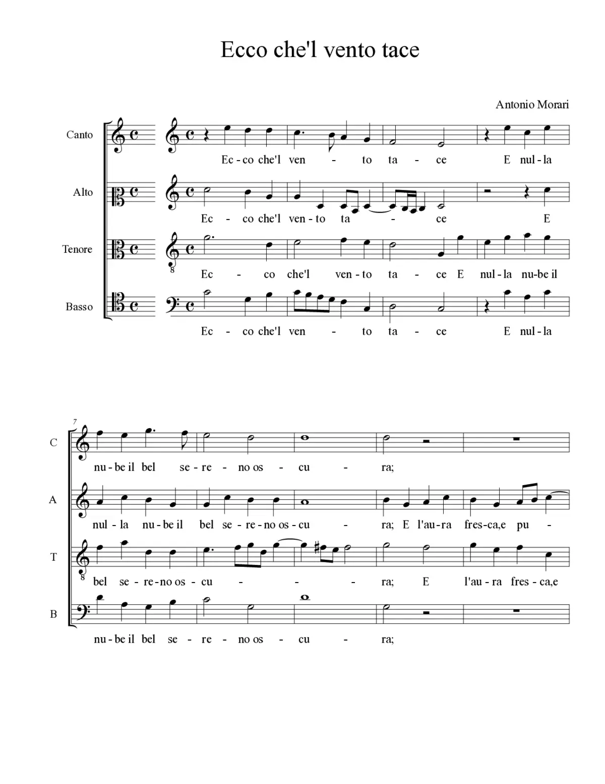 Ecco che'l vento tace - Page 1