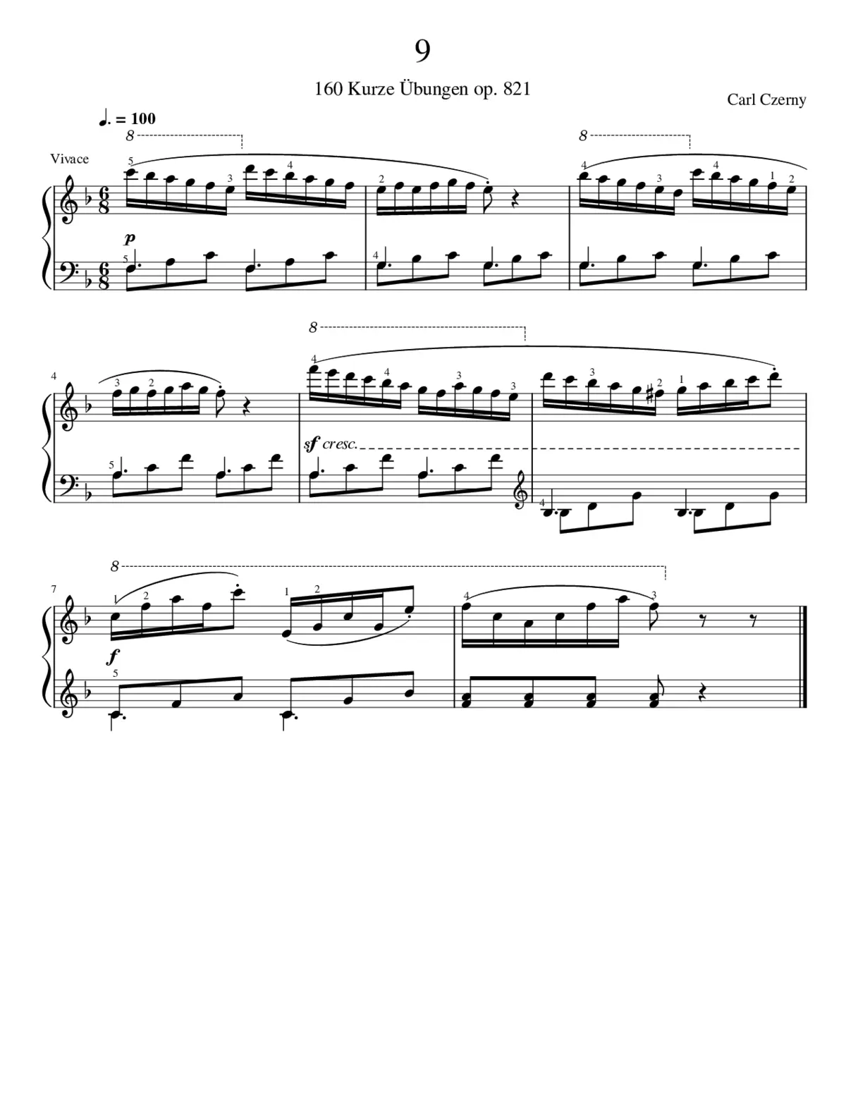 160 Kurze Übungen Op.821 - Page 1