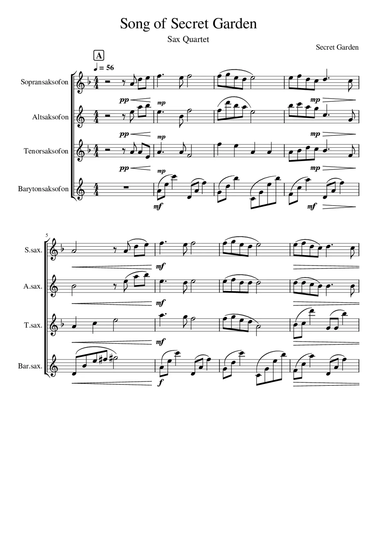 song from a secret garden - Page 1