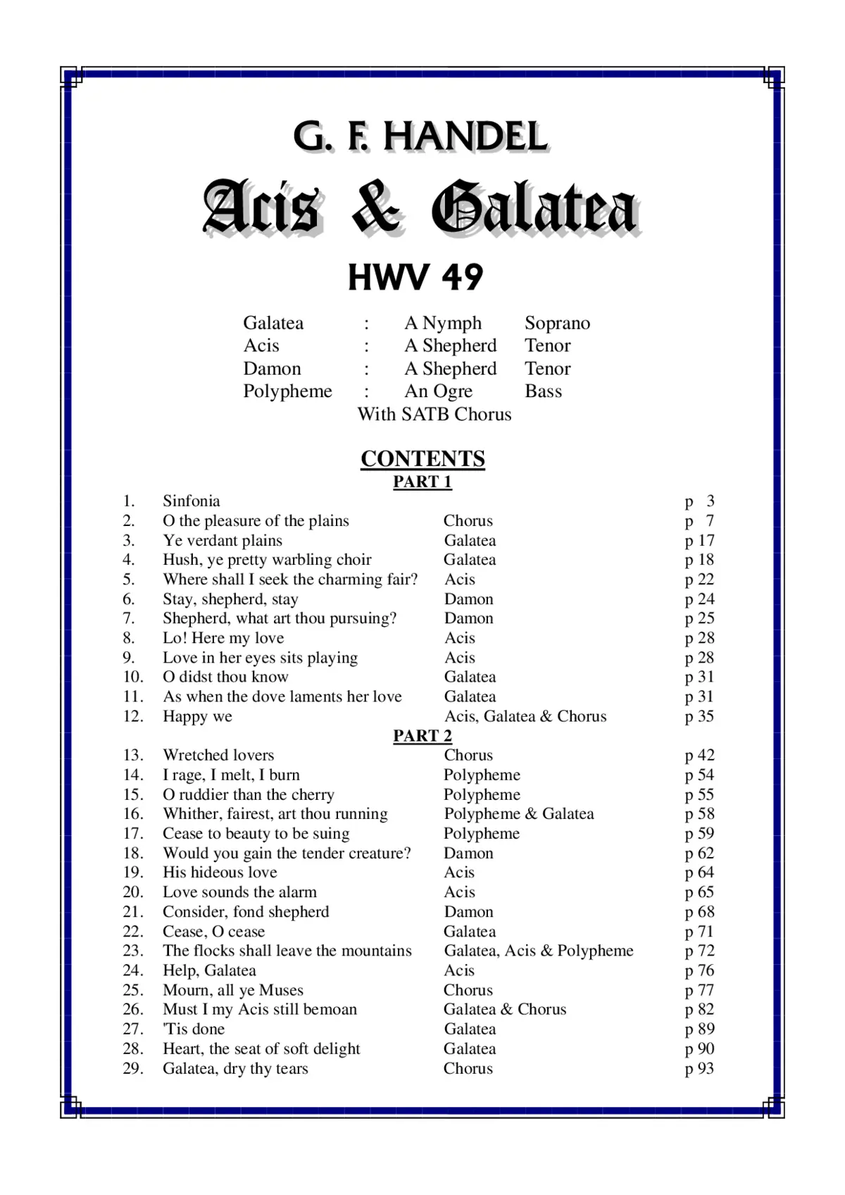Acis and Galatea, HWV 49 - Page 1