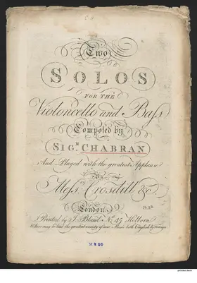 Two solos for the violoncello and bass