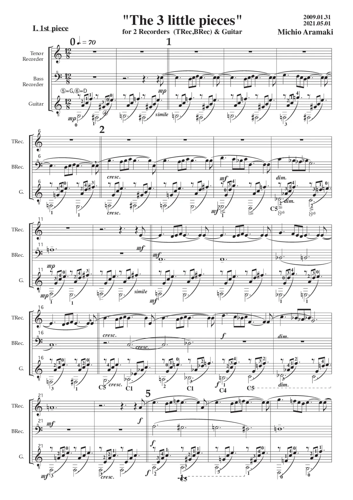 The 3 Little Pieces, Op.3c - Page 1