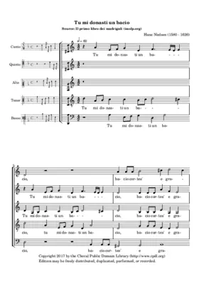 Tu mi donasti un bacio