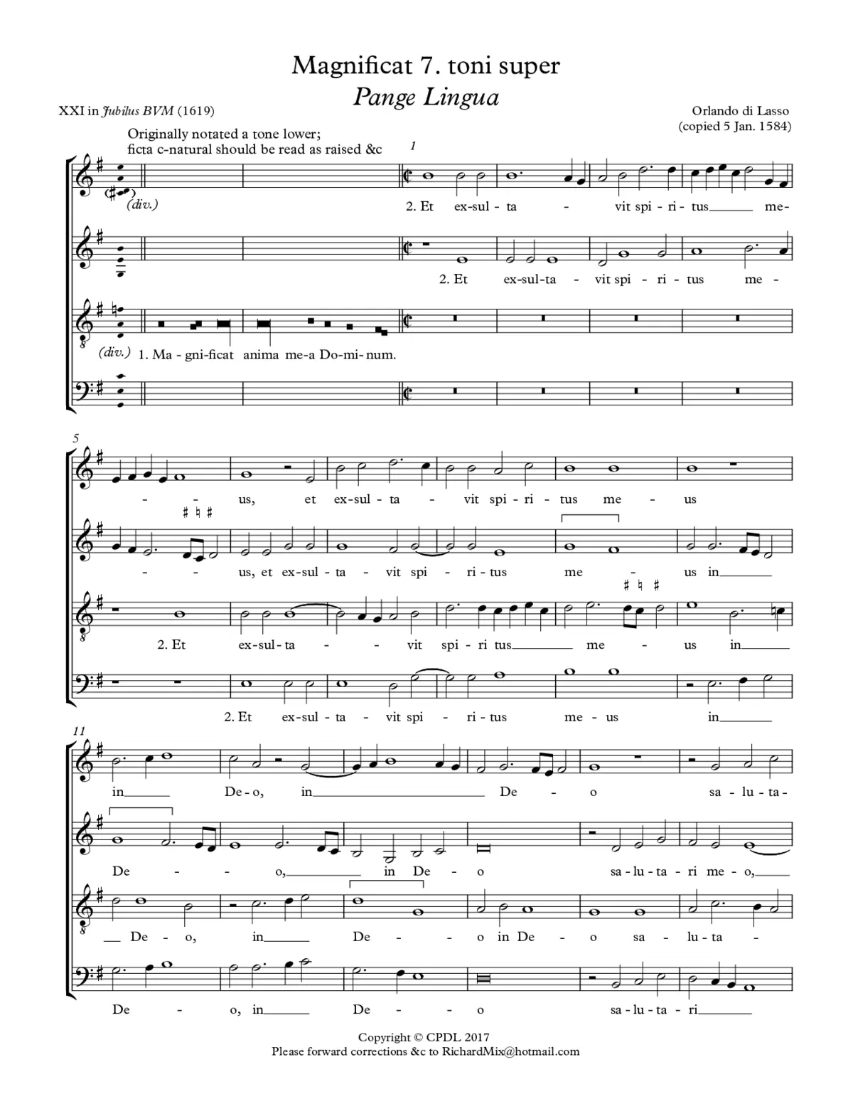 Magnificat Pange lingua gloriosi - Page 1