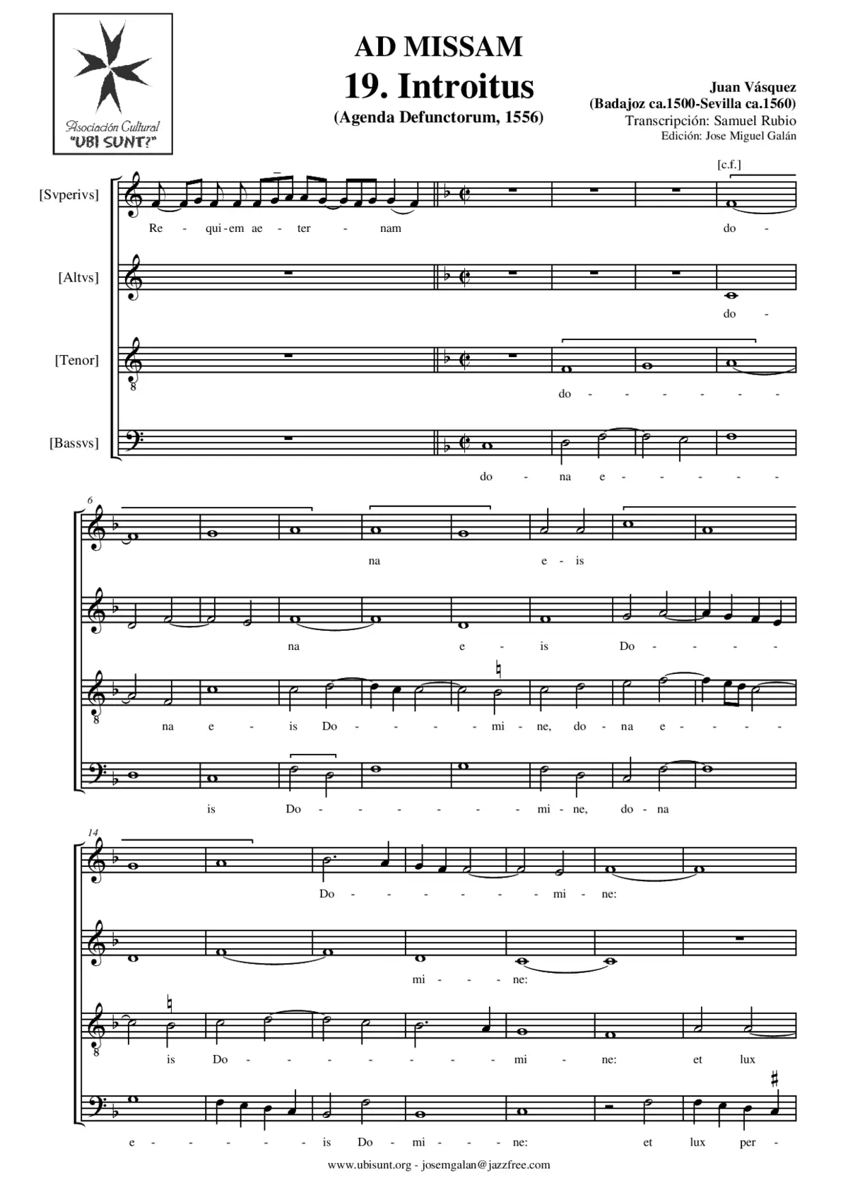 Agenda Defunctorum - Ad Missam - Page 1