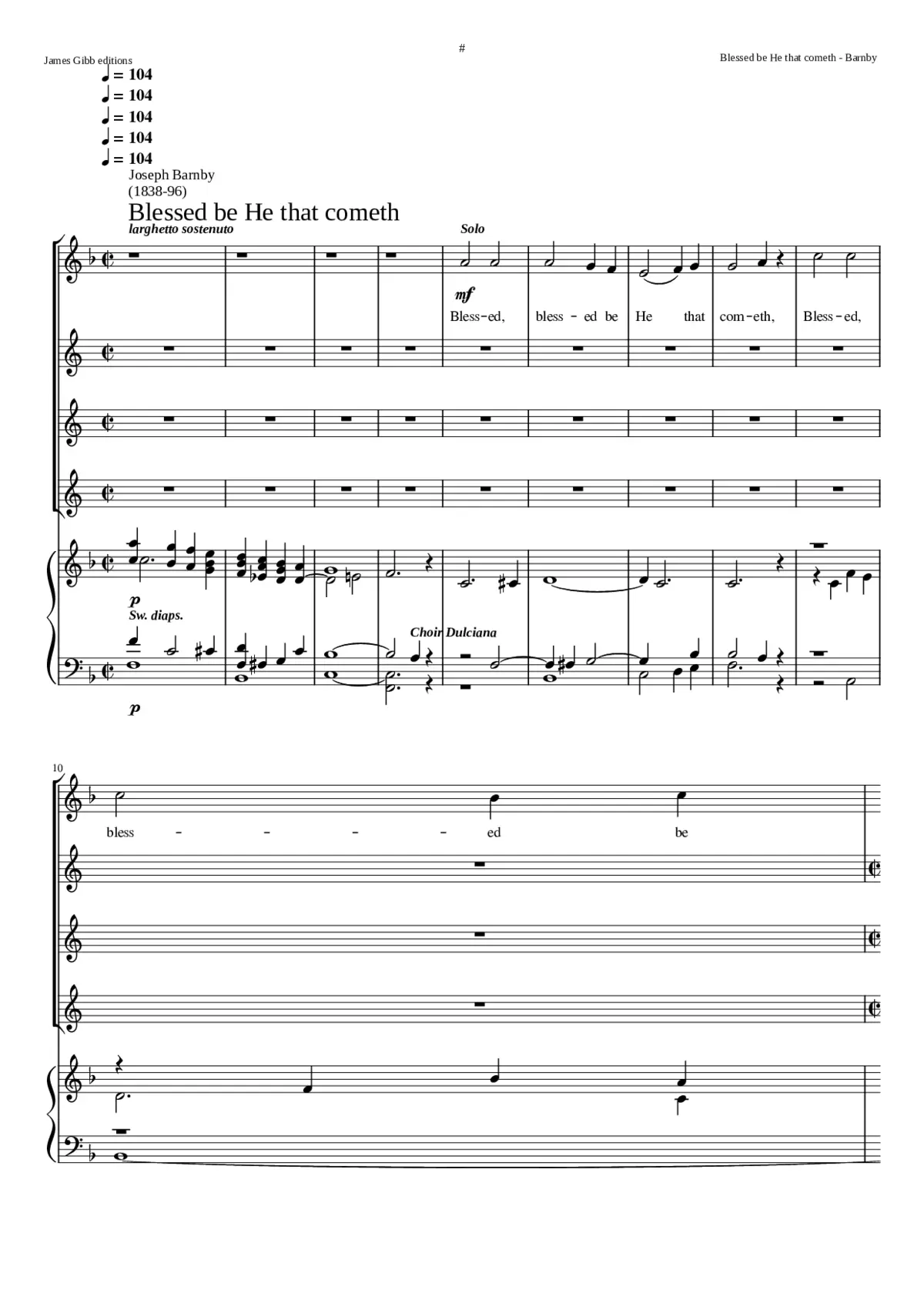 Blessed be He that cometh - Page 1