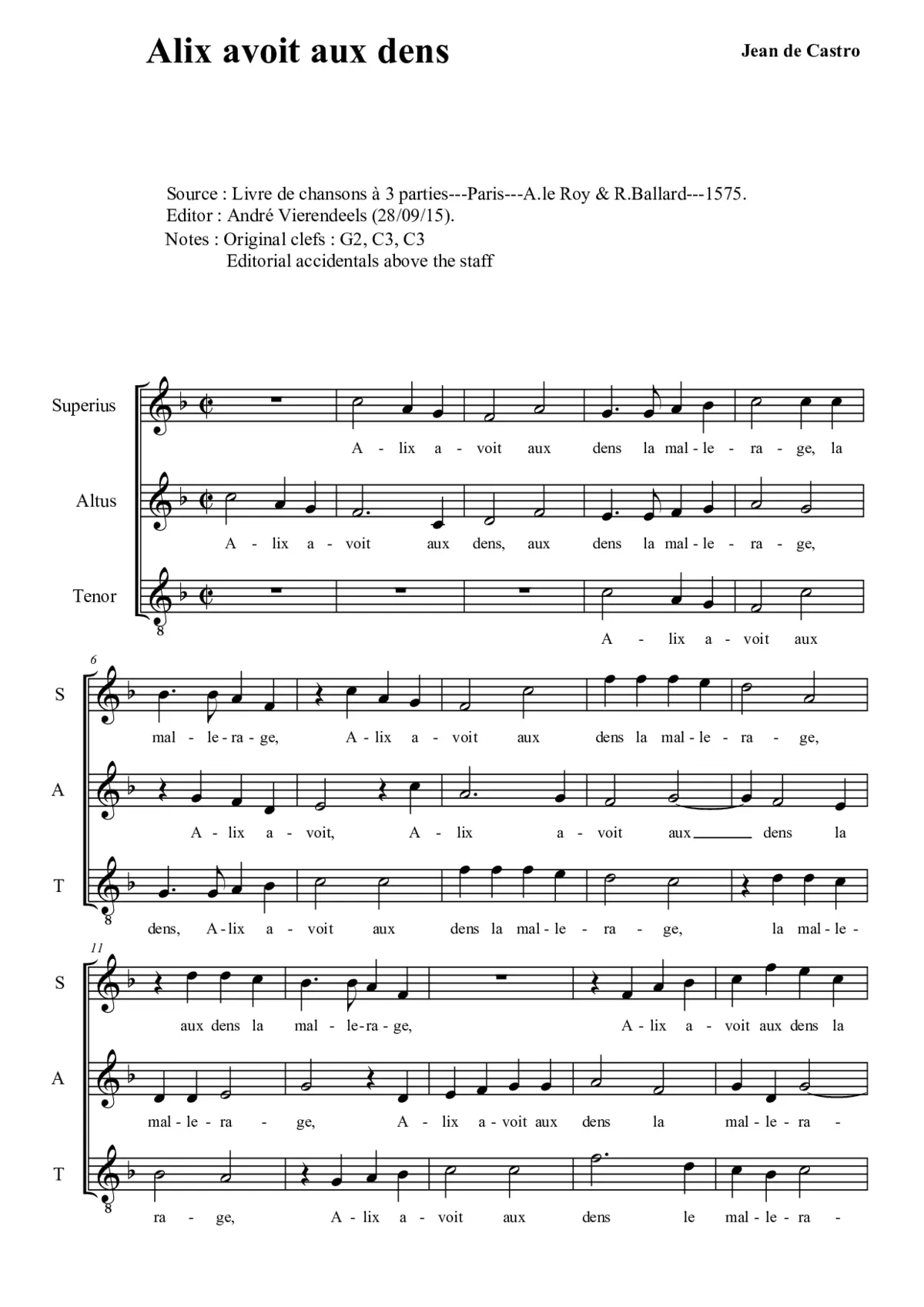Alix avoit aux dens - Page 1
