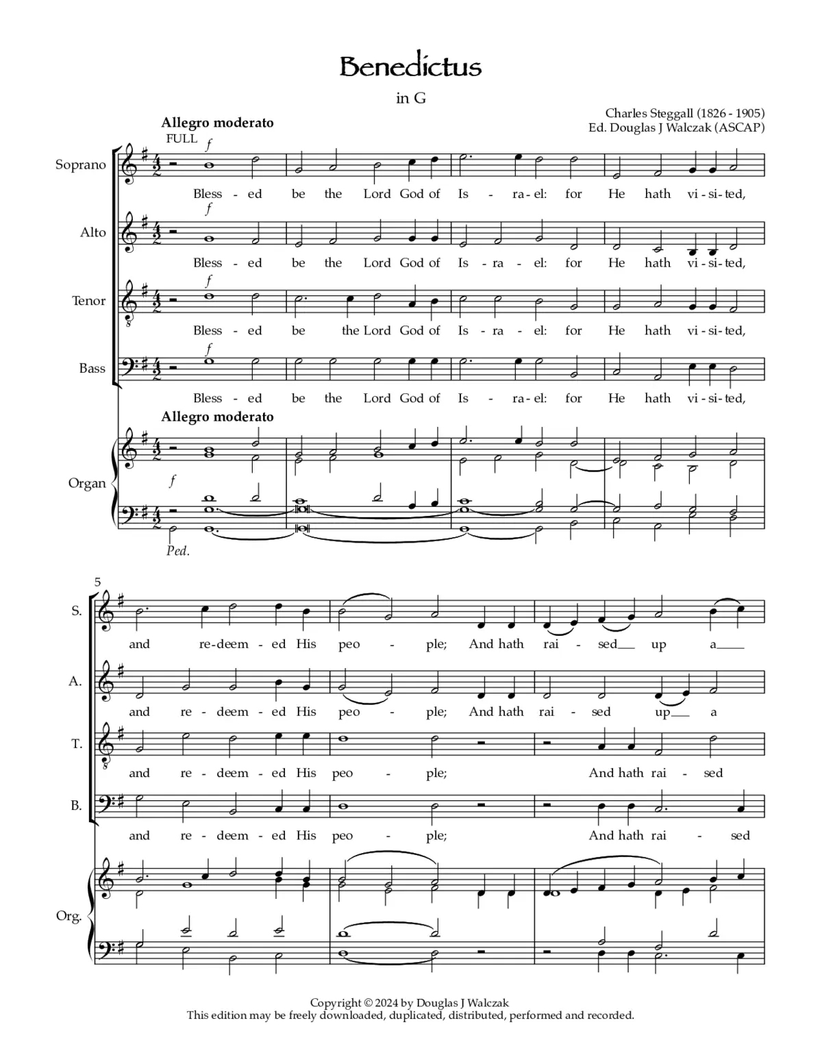 Benedictus in G - Page 1