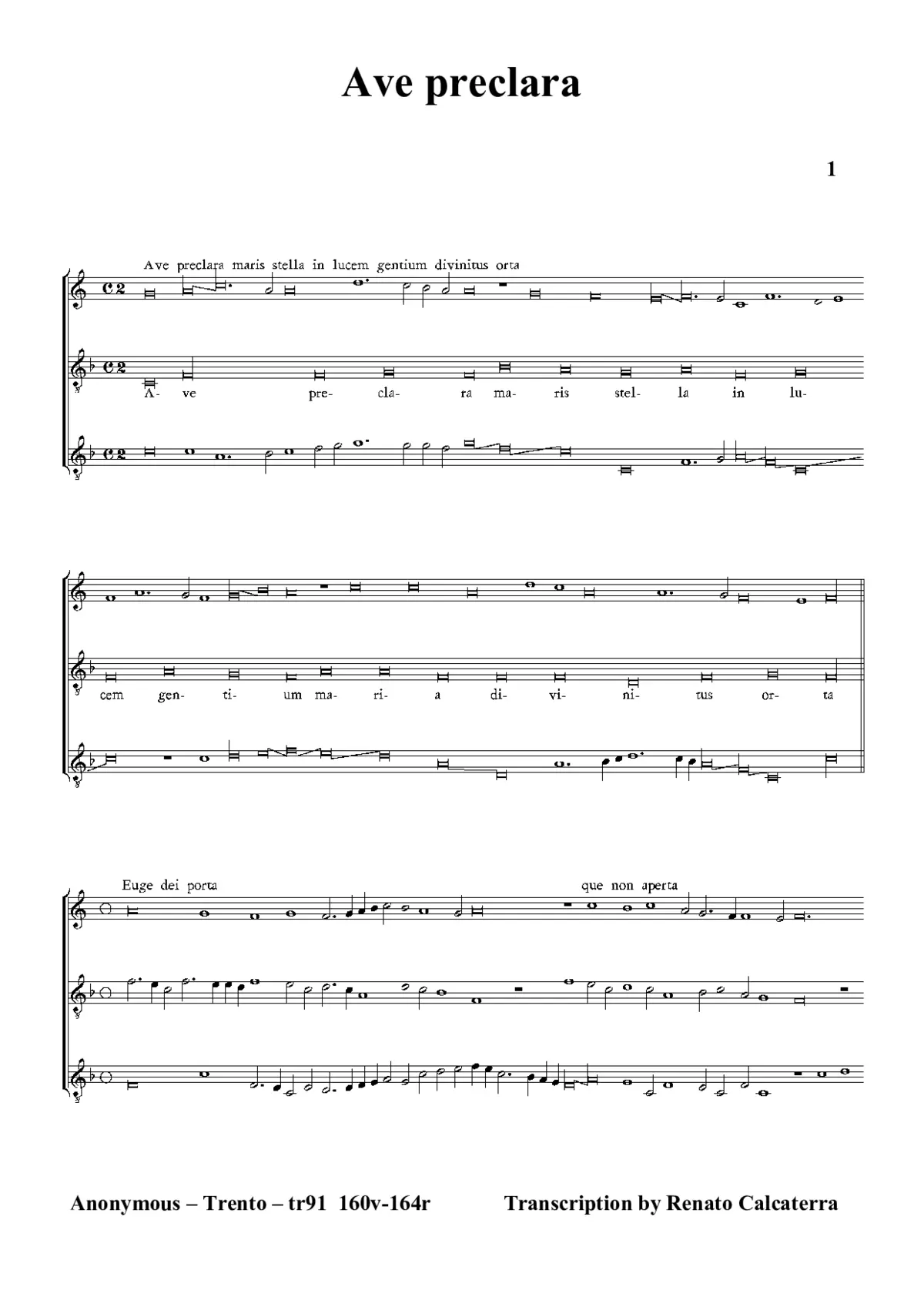 Ave preclara (tr91) - Page 1