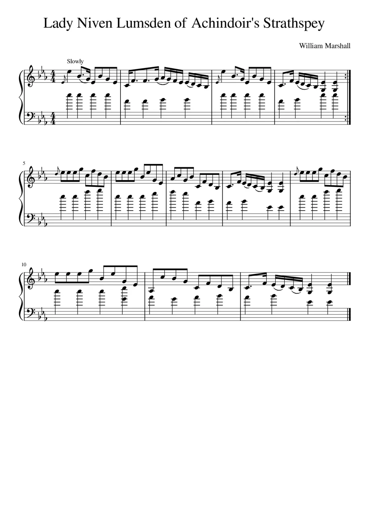 Lady Niven Lumsden of Achindoir's Strathspey - Page 1
