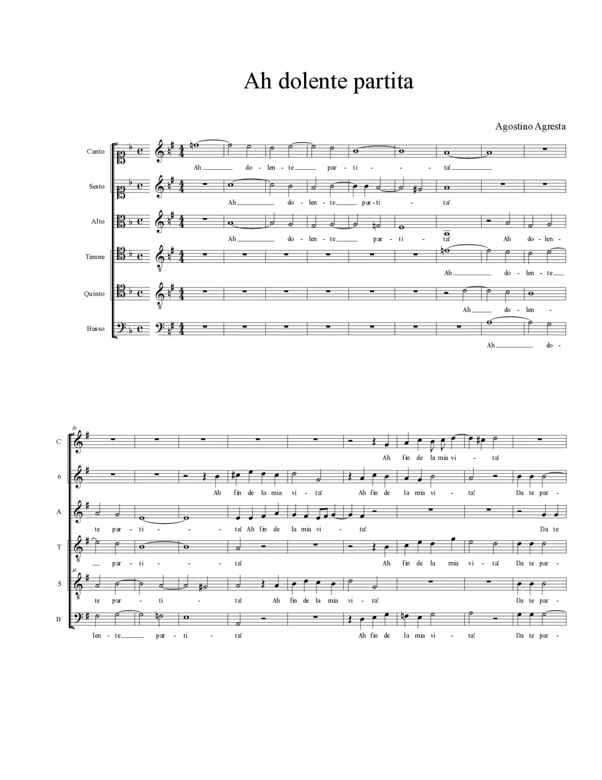 Ah dolente partita - Page 1