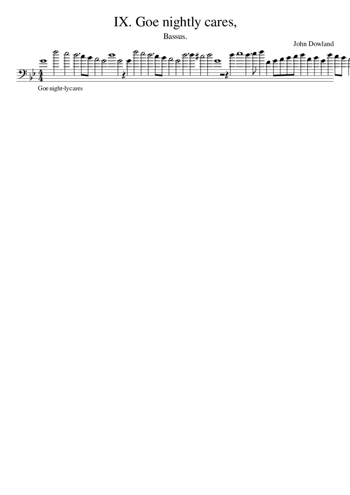 IX. Goe nightly cares - Page 1