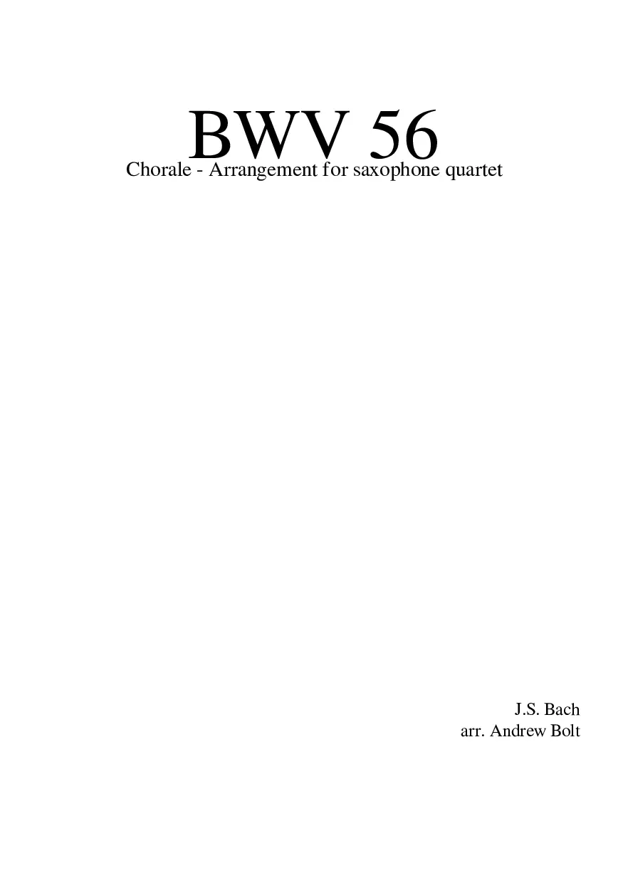 Ich will den Kreuzstab gerne tragen BWV 56 - Page 1