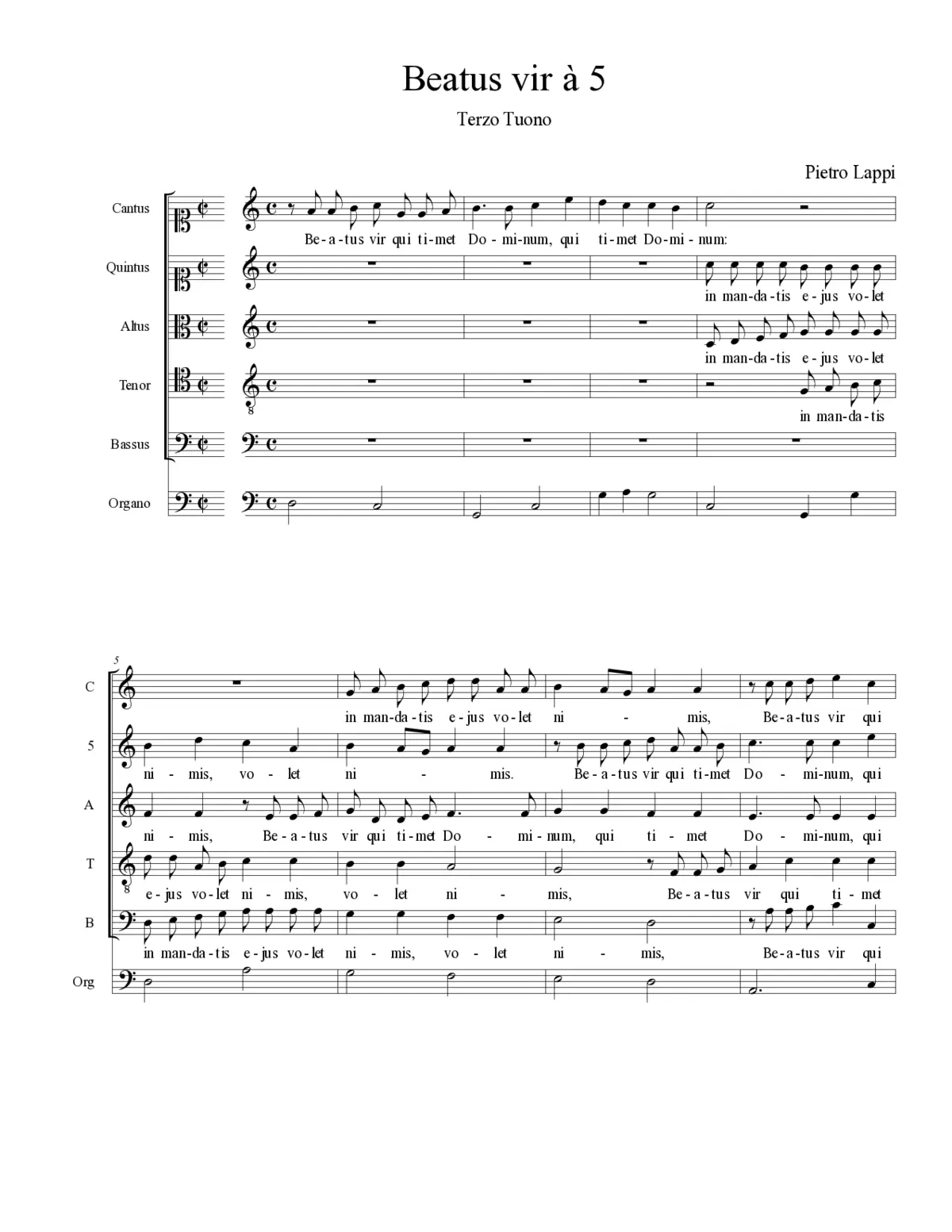 Beatus vir à 5 - Page 1