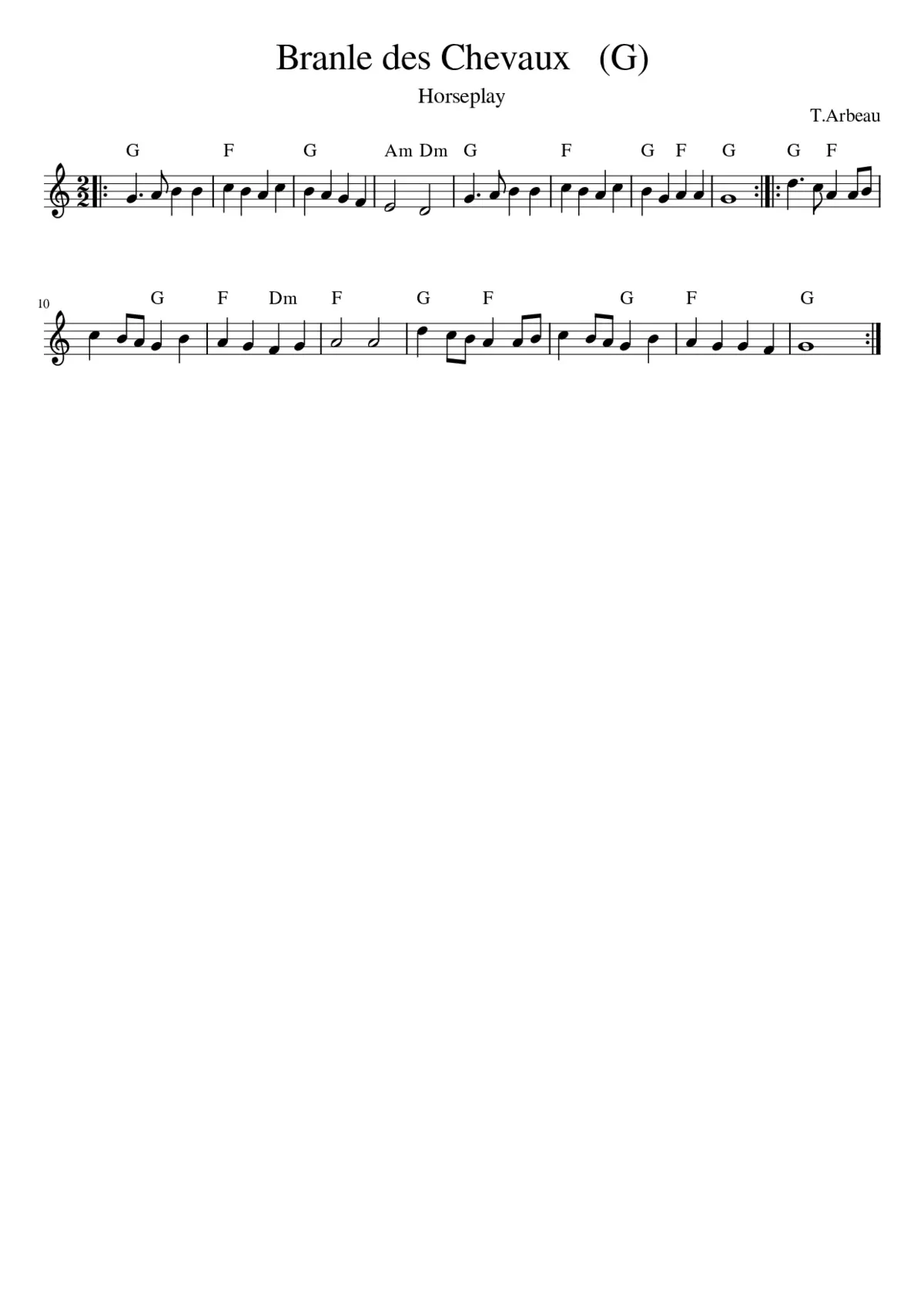 Branle des Chevaux (G) - Page 1