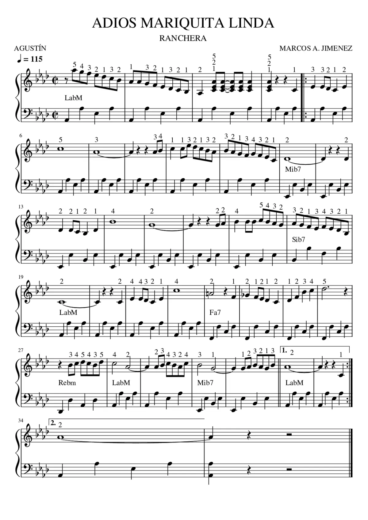 ADIOS MARIQUITA LINDA - Page 1