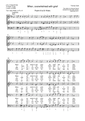 When, overwhelmed with grief (from A Seventh Set of Psalm Tunes)