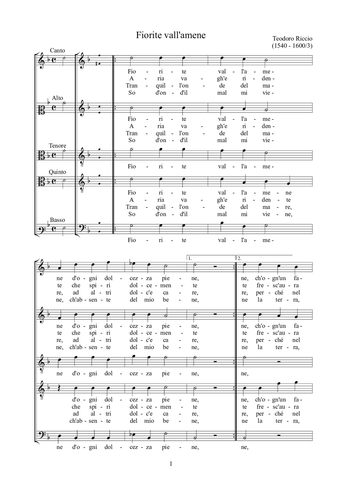 Fiorite vall'amene - Page 1