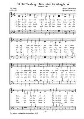 The dying robber raised his aching brow