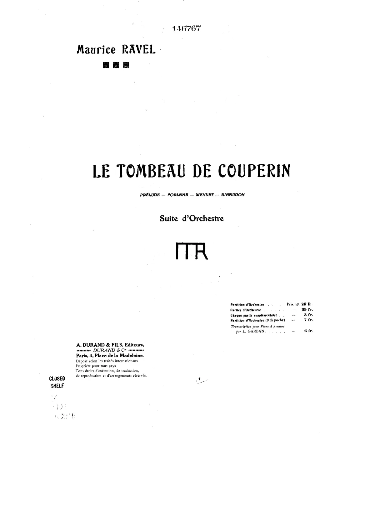 Le tombeau de Couperin - Page 1