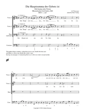 Die Hauptsumma des Gebots ist, TWV 1:347