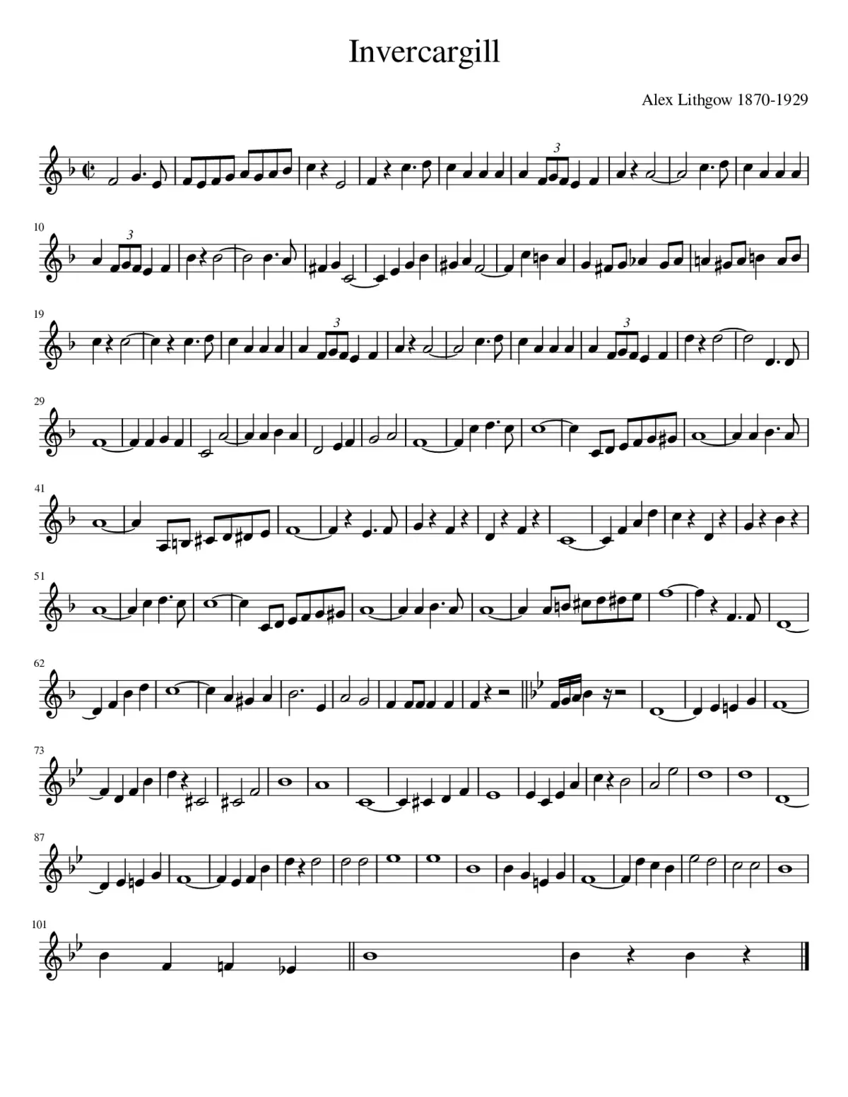 Invercargill March - Page 1