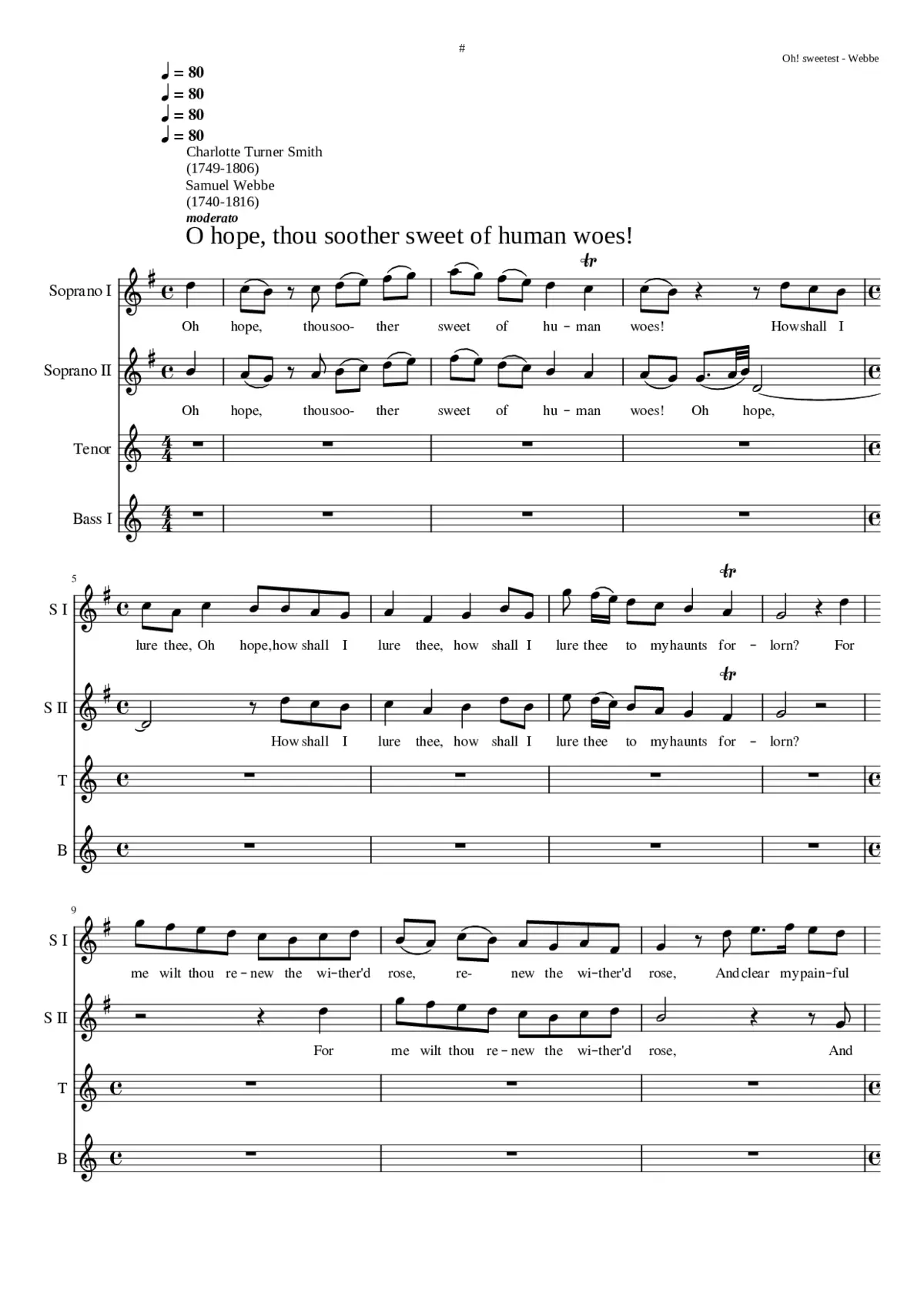 Oh hope thou soother sweet - Page 1