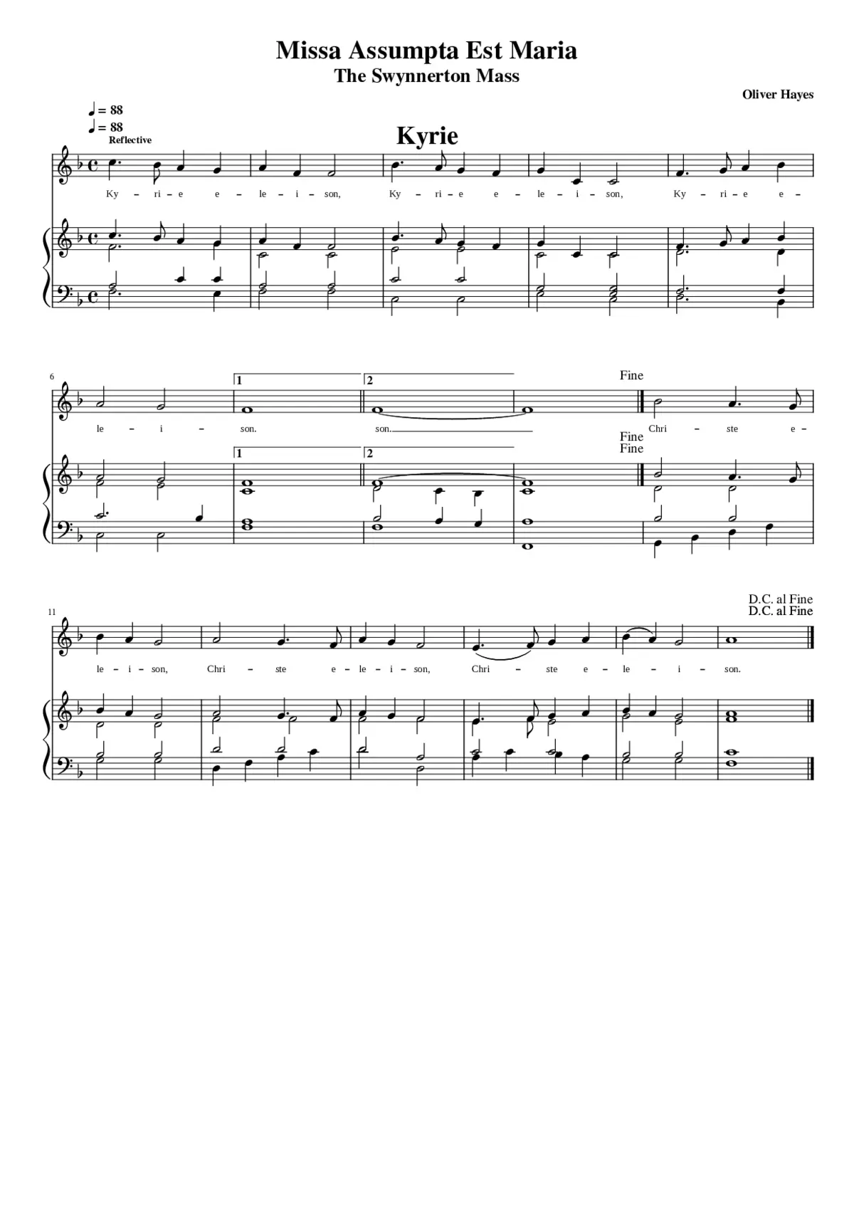 Missa Assumpta Est Maria (Swynnerton Mass) - Page 1