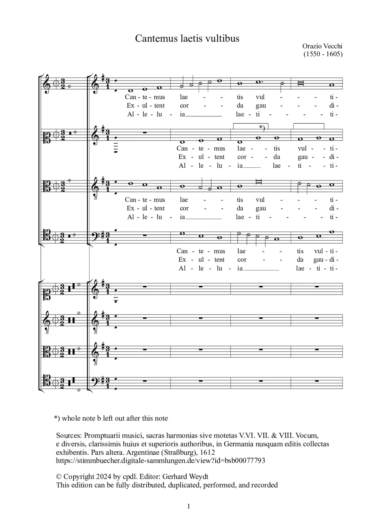 Cantemus laetis vultibus - Page 1