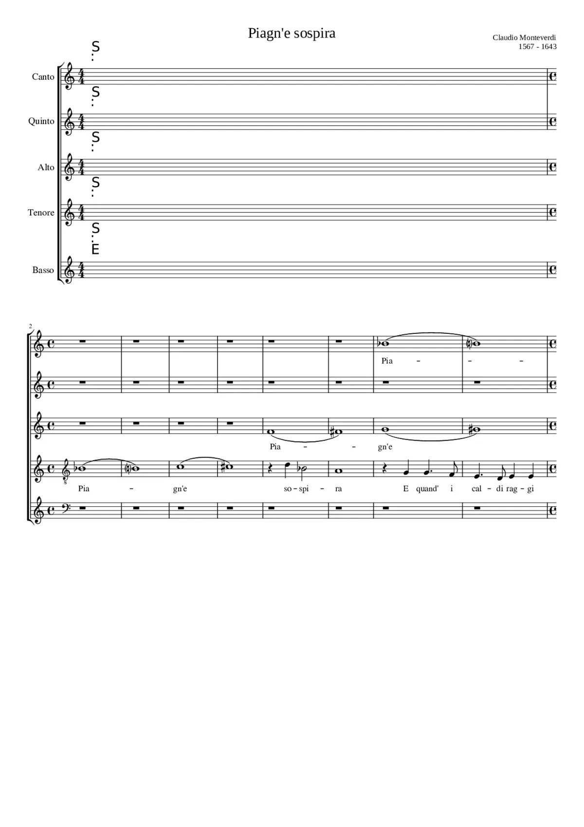 Piagn' e sospira - Page 1