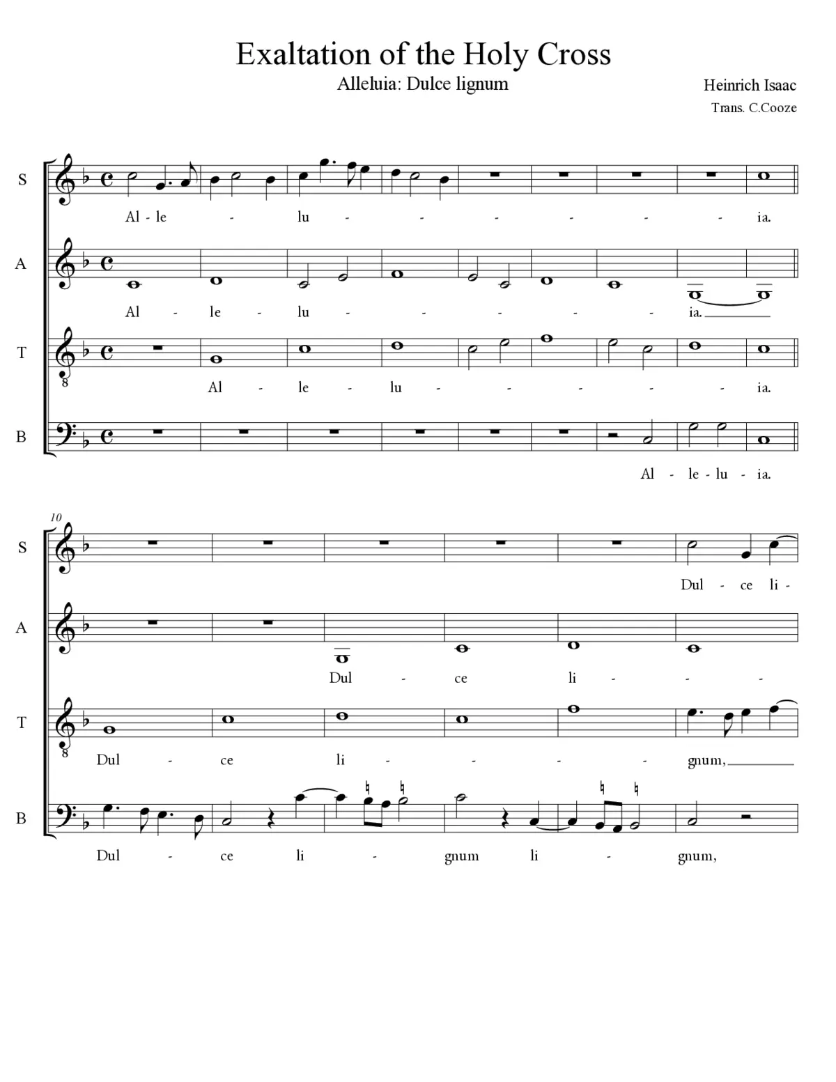 Alleluia: Dulce lignum (Book 2) - Page 1