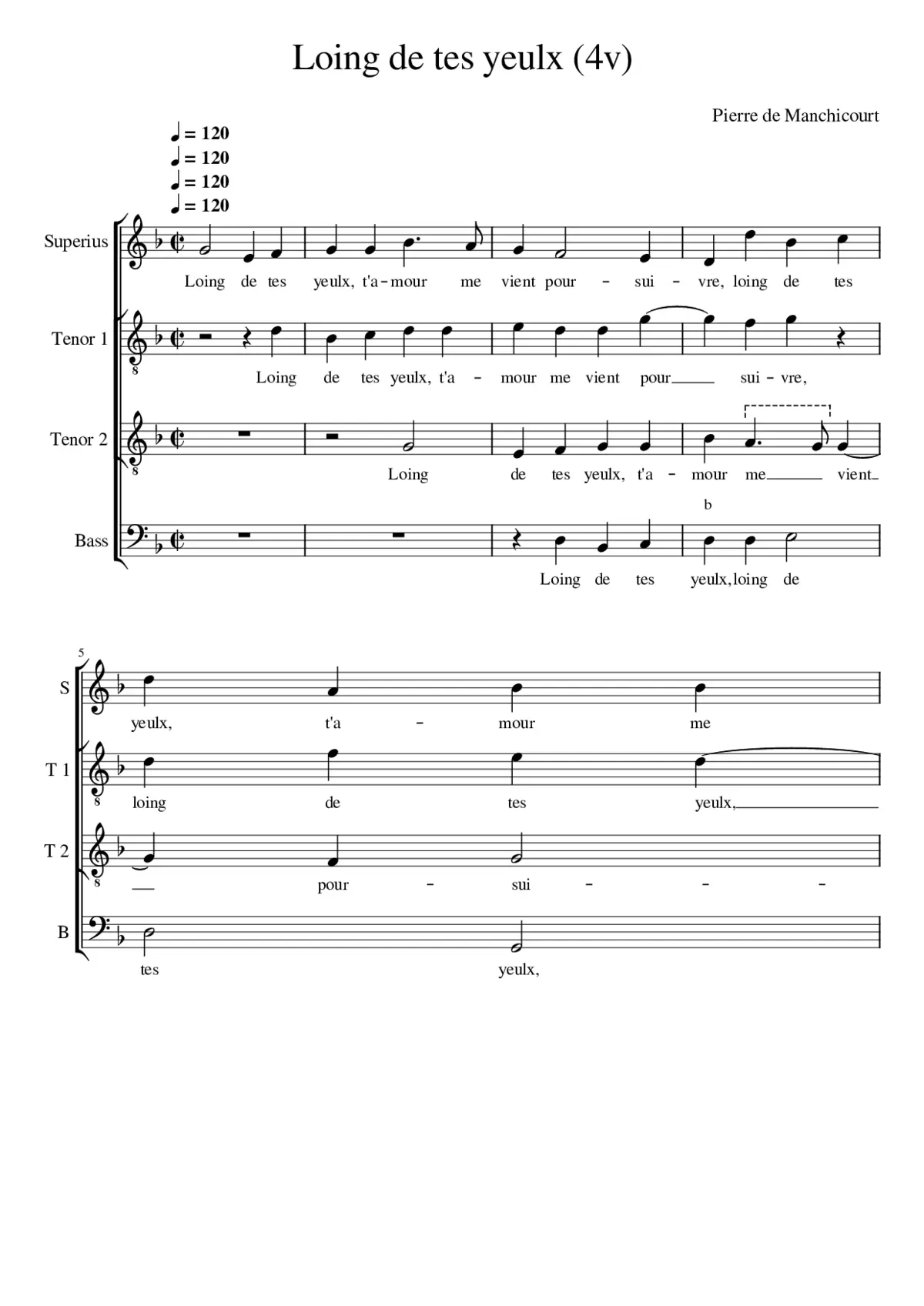 Loing de tes yeulx - Page 1