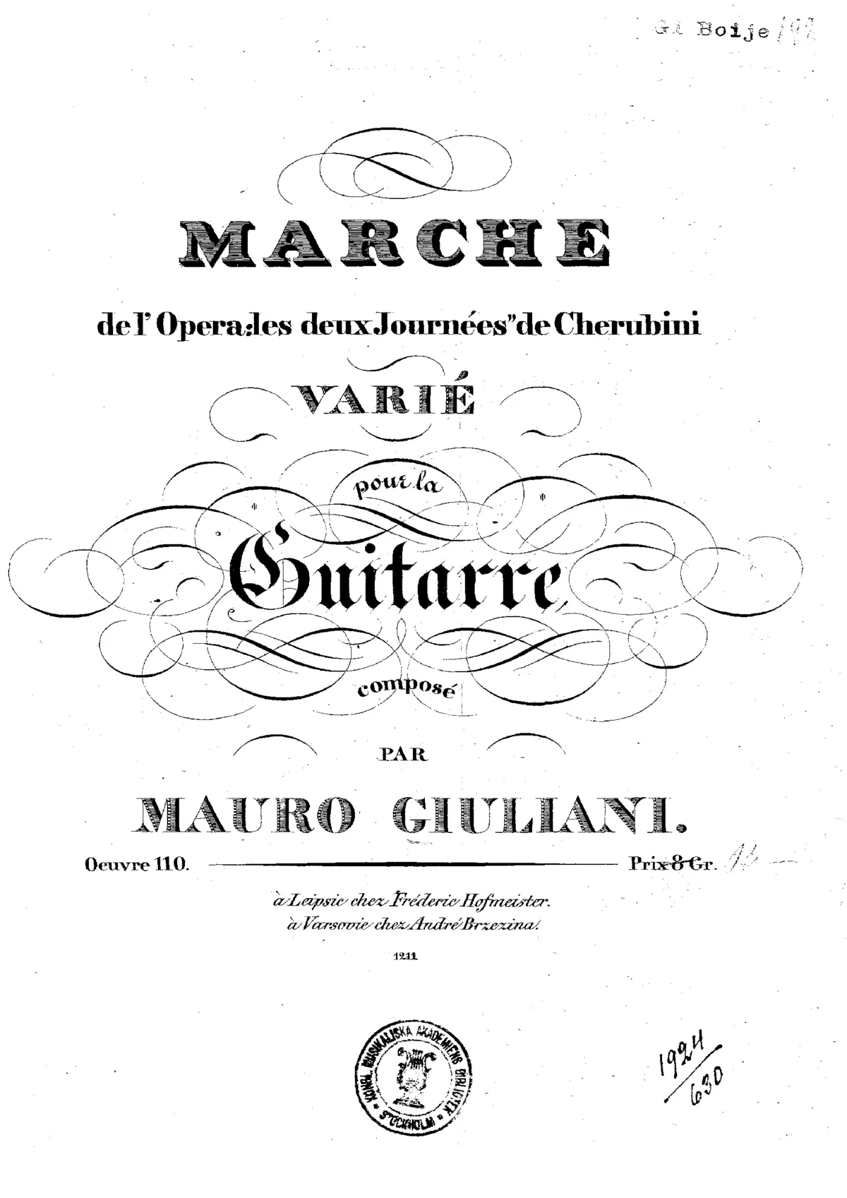 Marche de l’Opéra: Les deux Journées de Cherubini, Varié - Page 1