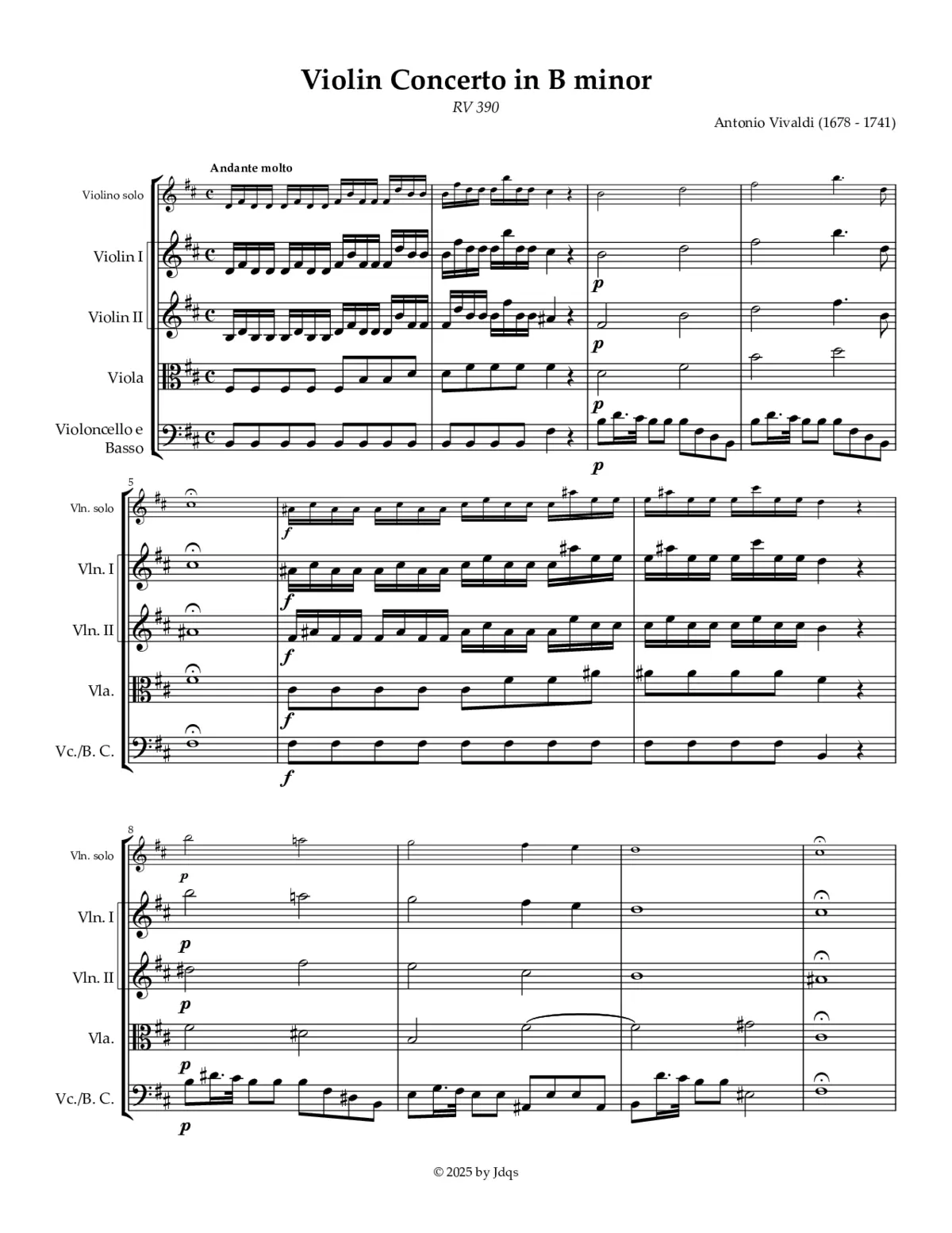 Violin Concerto in B minor - Page 1