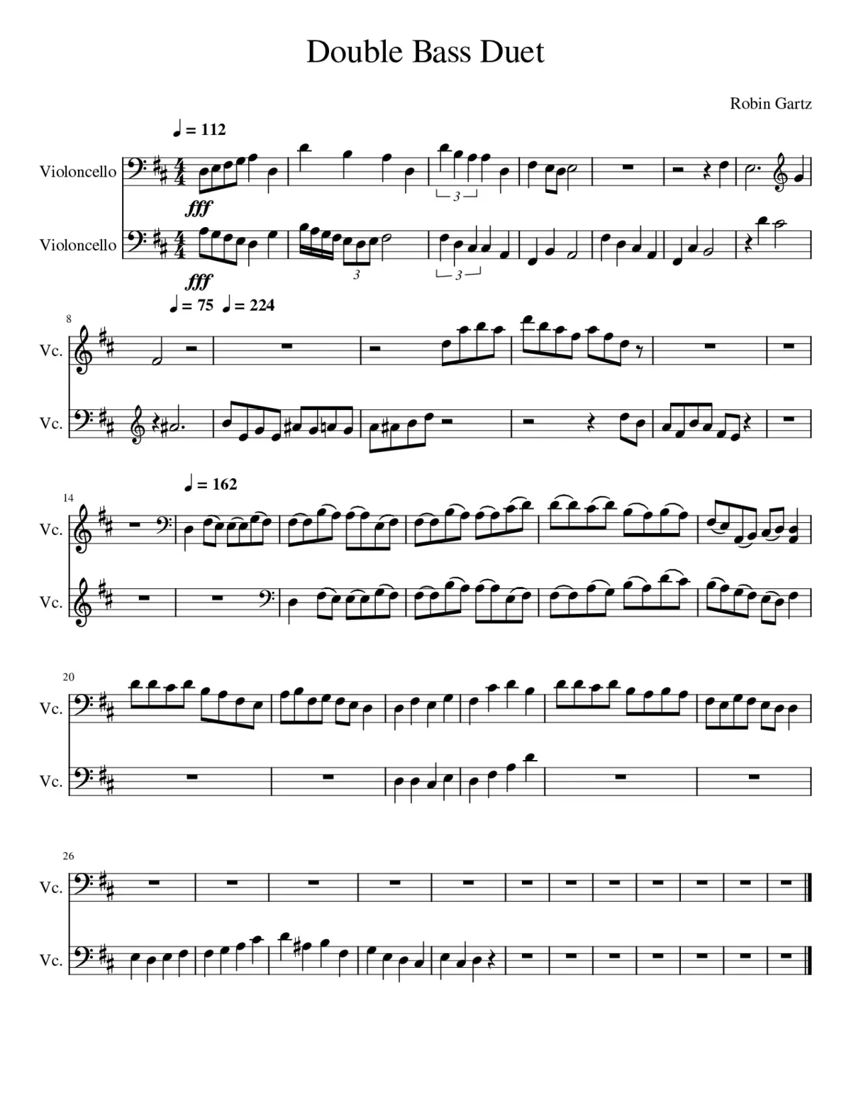 Double Bass Duet - Page 1