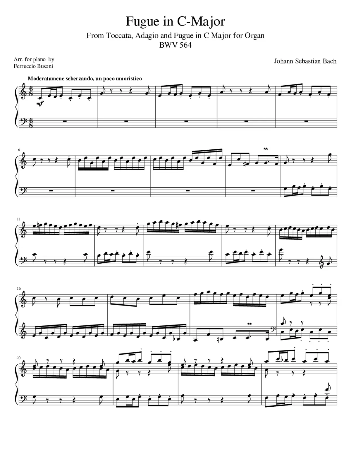 Toccata Adagio and Fugue in C major BWV 564 - Page 1