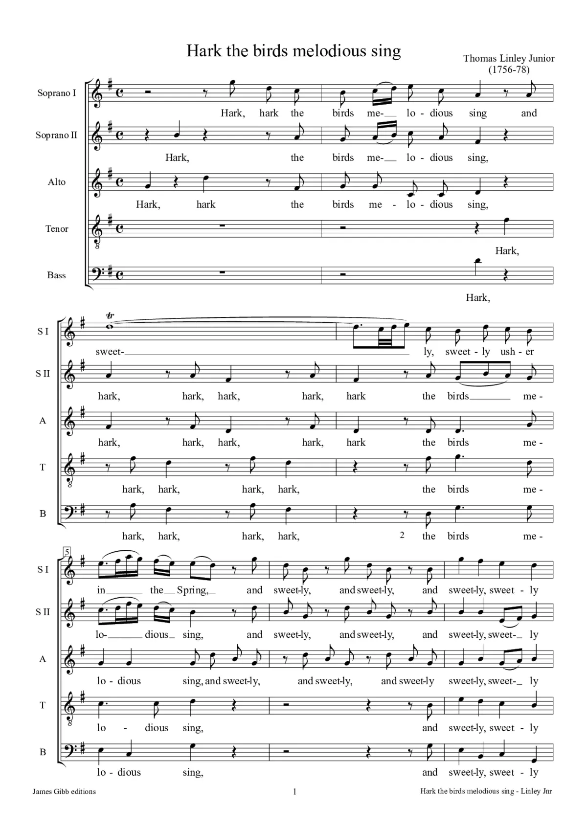 Hark the birds melodious sing - Page 1
