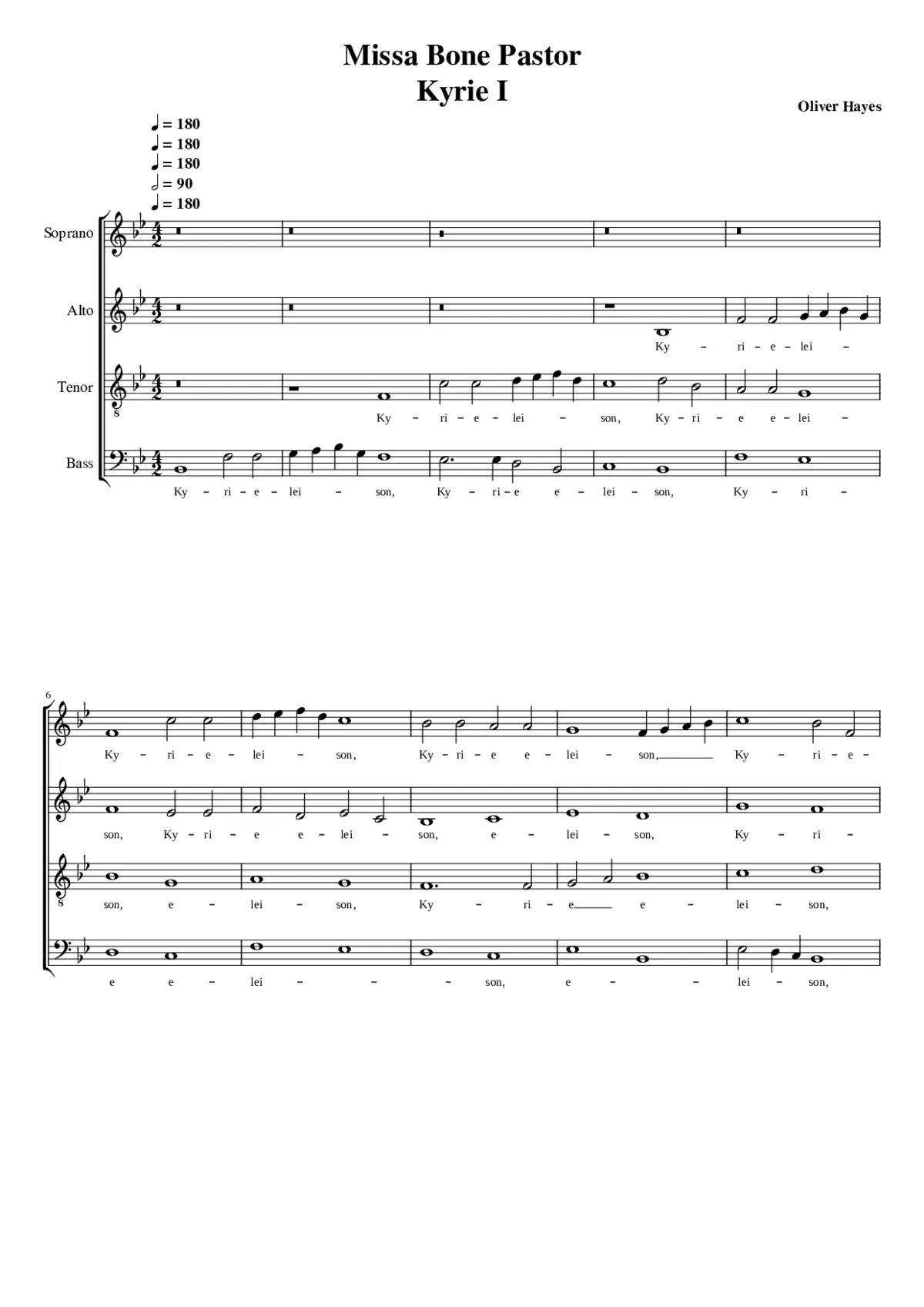 Missa Bone Pastor Kyrie - Page 1