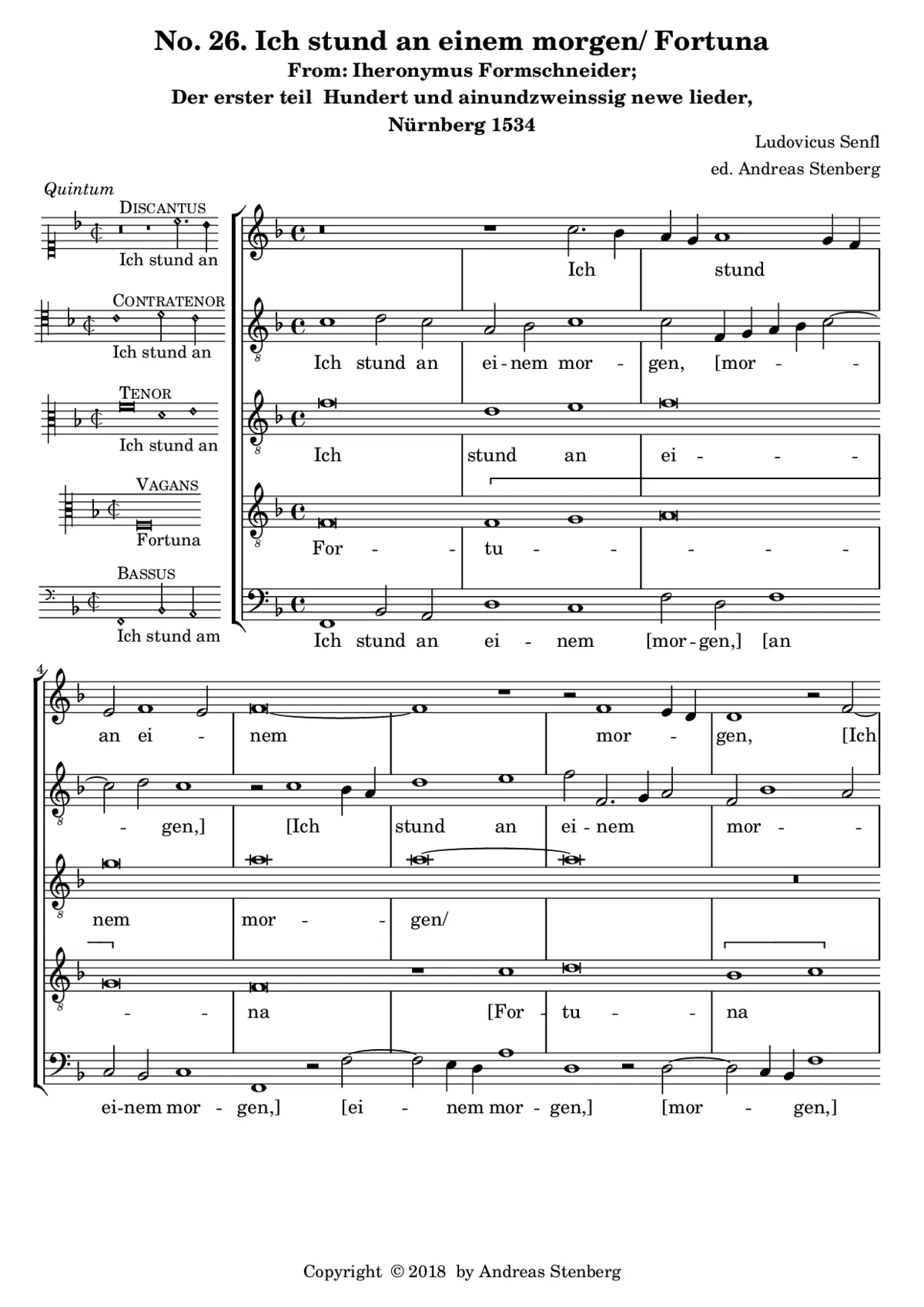 Ich stund - Fortuna desperata - Page 1