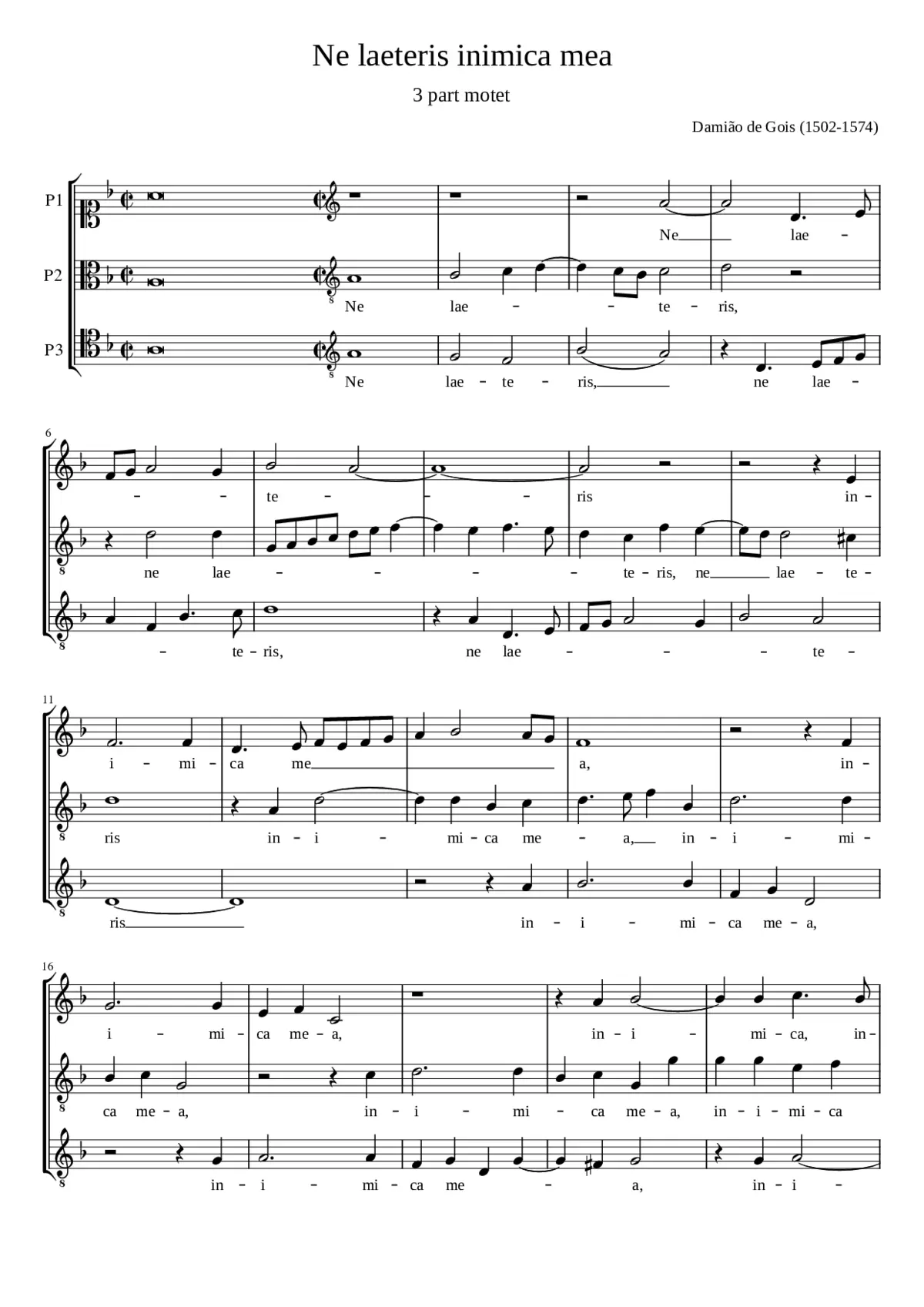 Ne laeteris inimica mea - Page 1