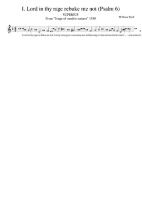 I. Lord in thy rage rebuke me not (Psalm 6)